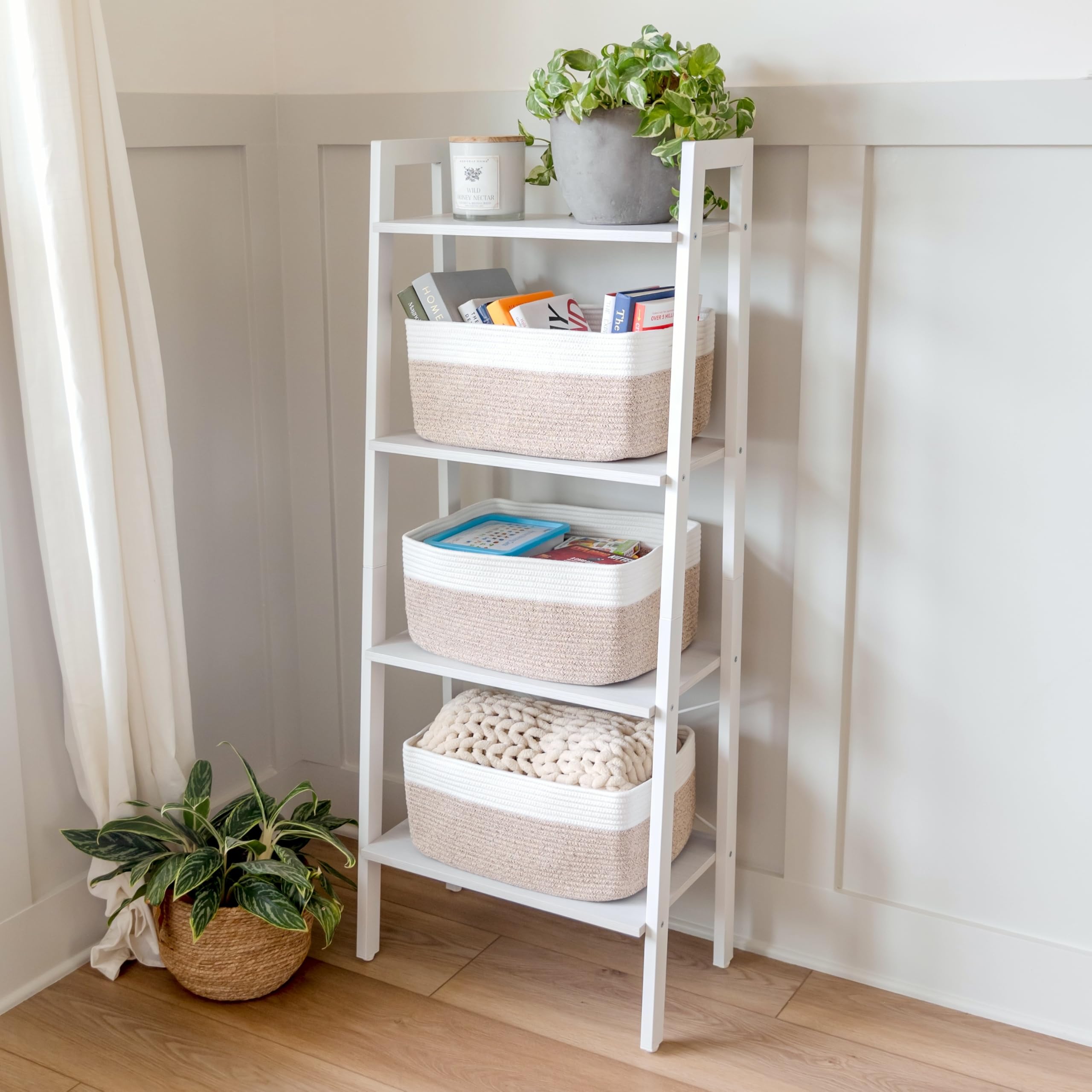 NaturalCozy laundry storage rope bin for organized hampers