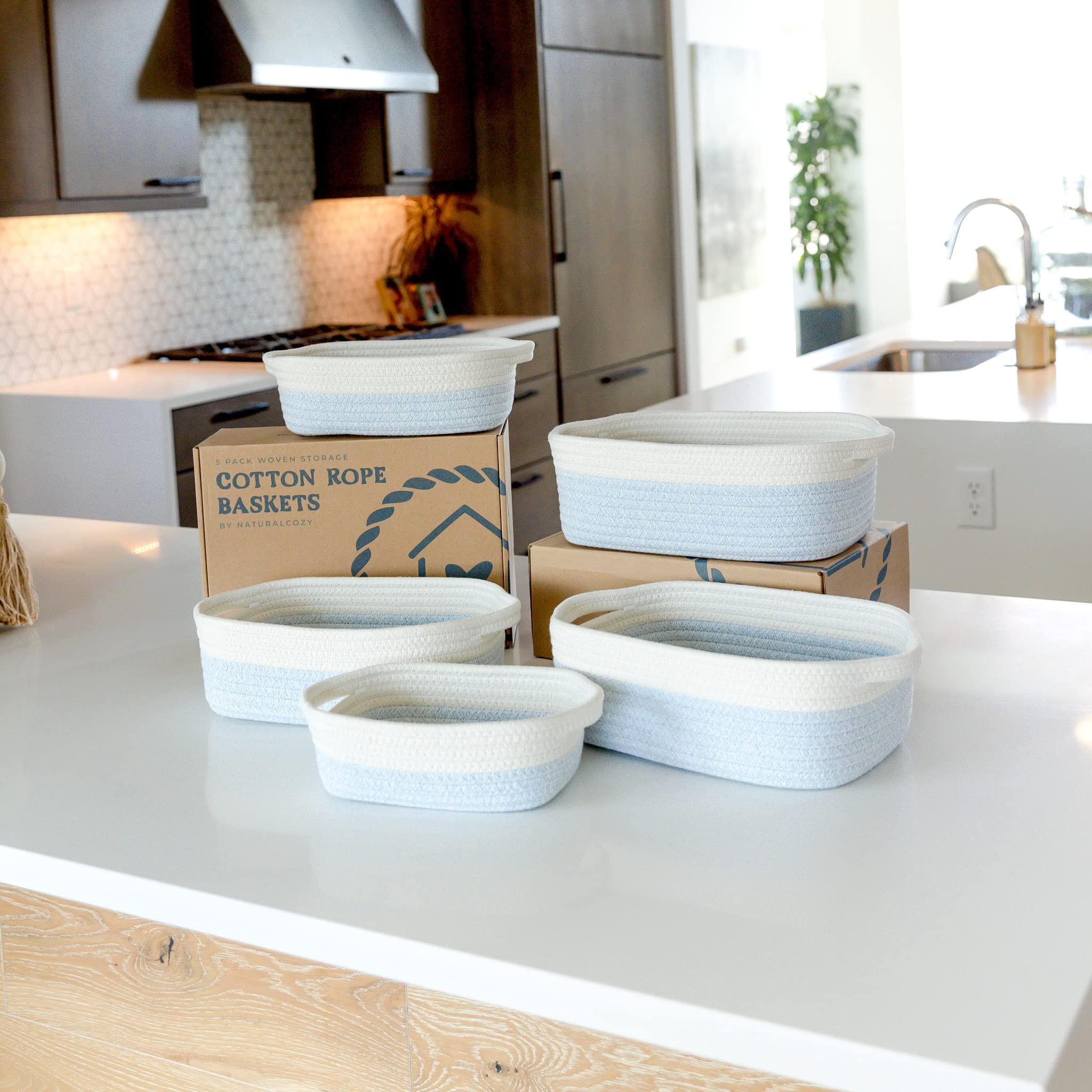 NaturalCozy neutral-toned baskets blend with any decor.