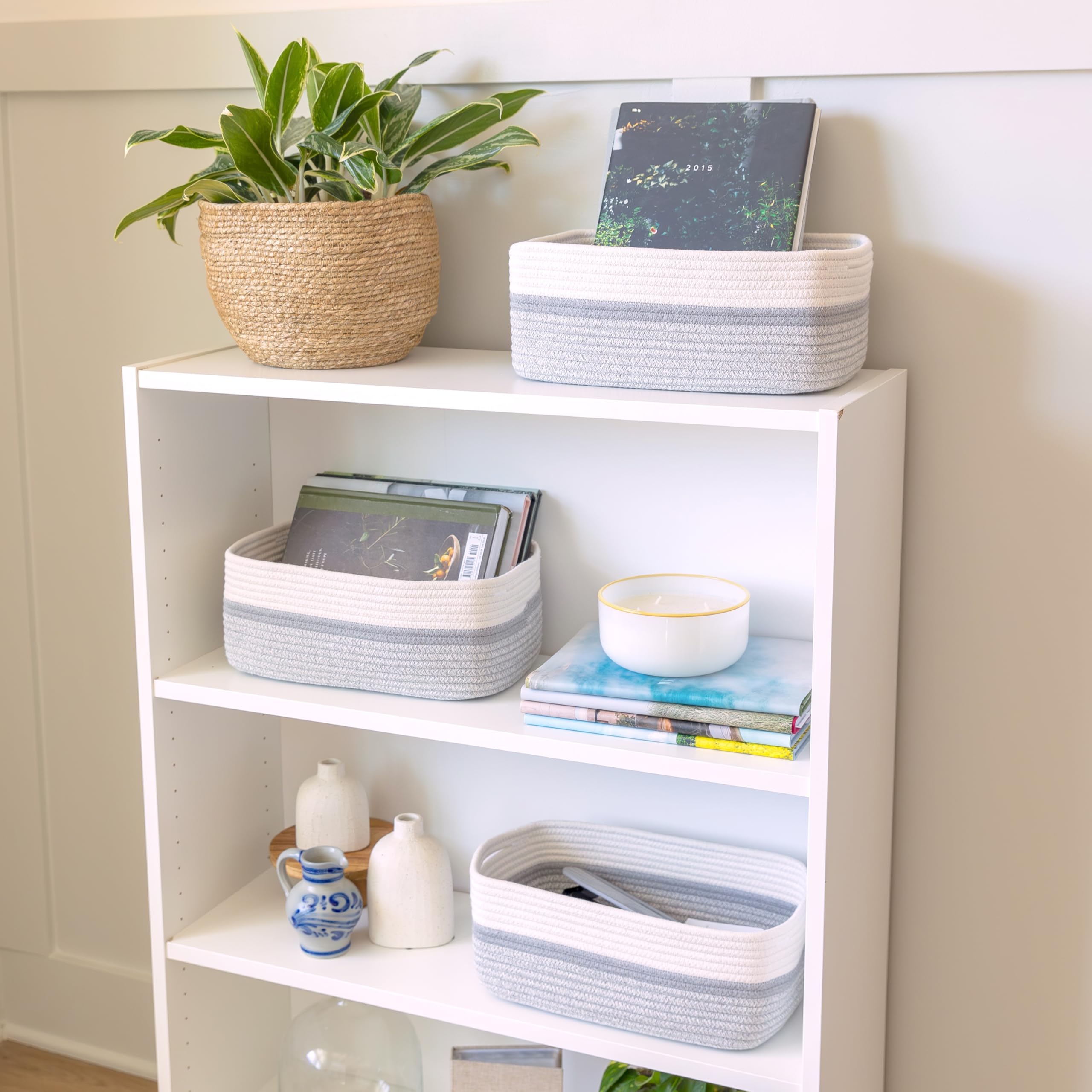 NaturalCozy neutral-toned rope baskets blend with modern decor while organizing daily items