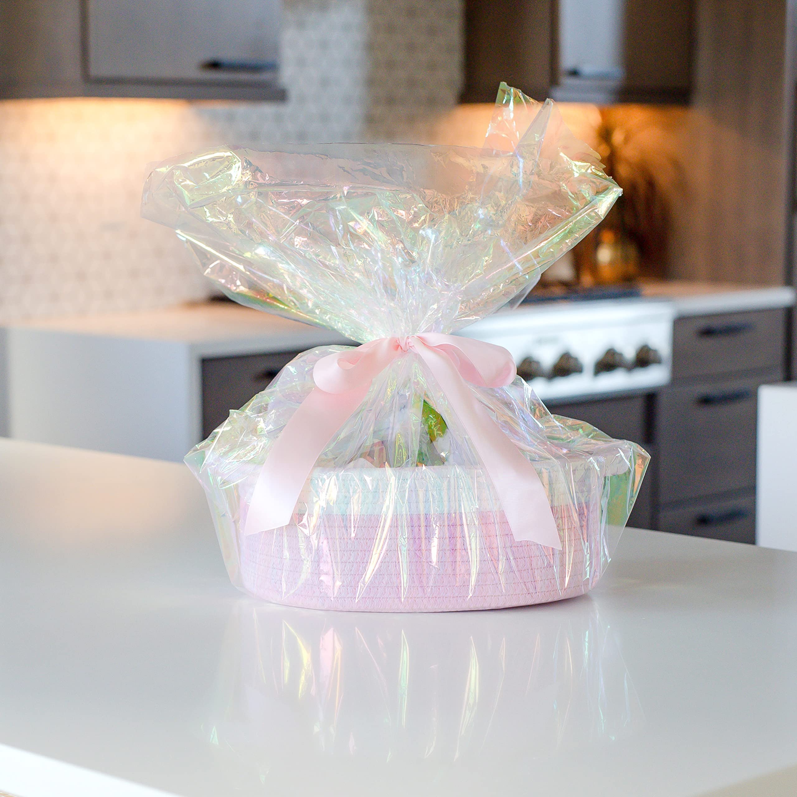 NaturalCozy nursery basket on shelf for organization
