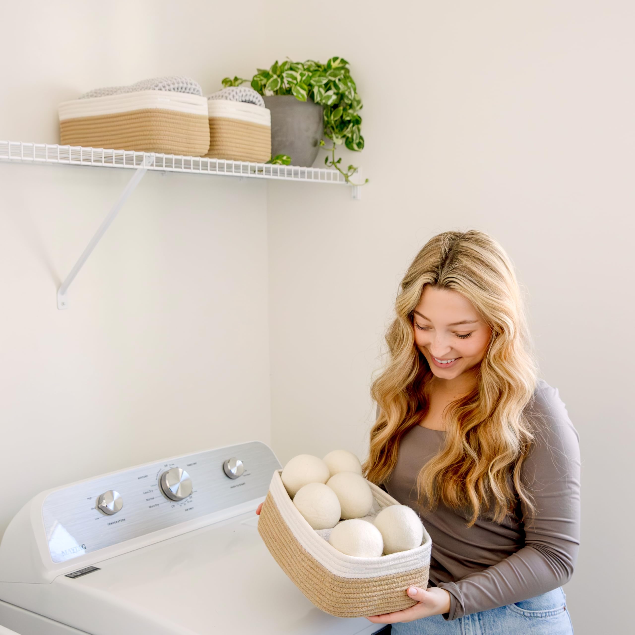 NaturalCozy nursery organizer keeps toys and blankets neatly accessible.