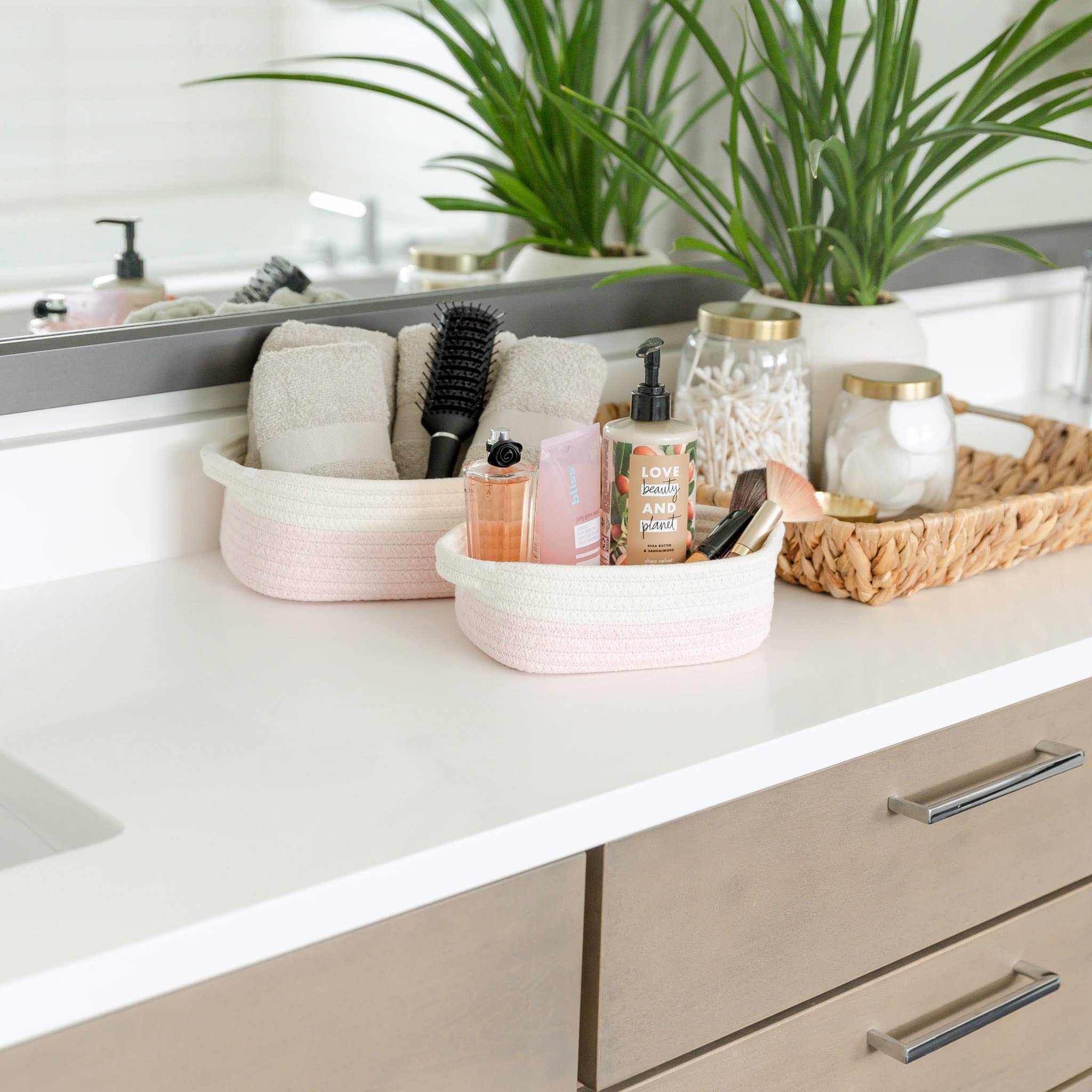 NaturalCozy nursery rectangle basket adds soft, safe storage for toys.