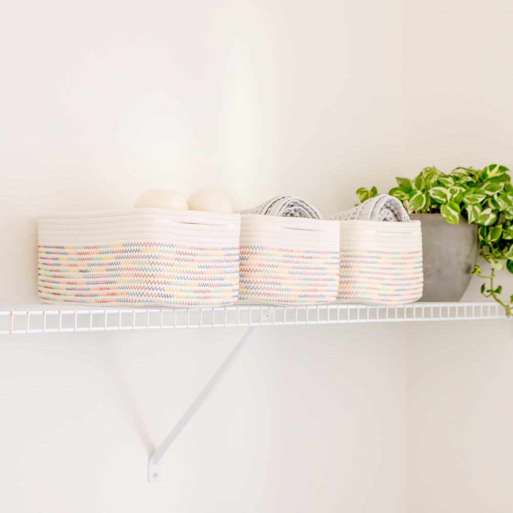 NaturalCozy nursery toy organization basket keeps essentials tidy.