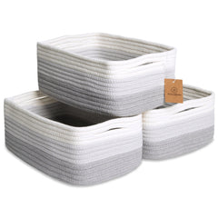 NaturalCozy rectangle basket assembled for nursery storage and organization.