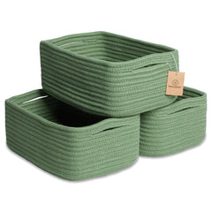 NaturalCozy rectangle basket with firm structure for tidy shelves.
