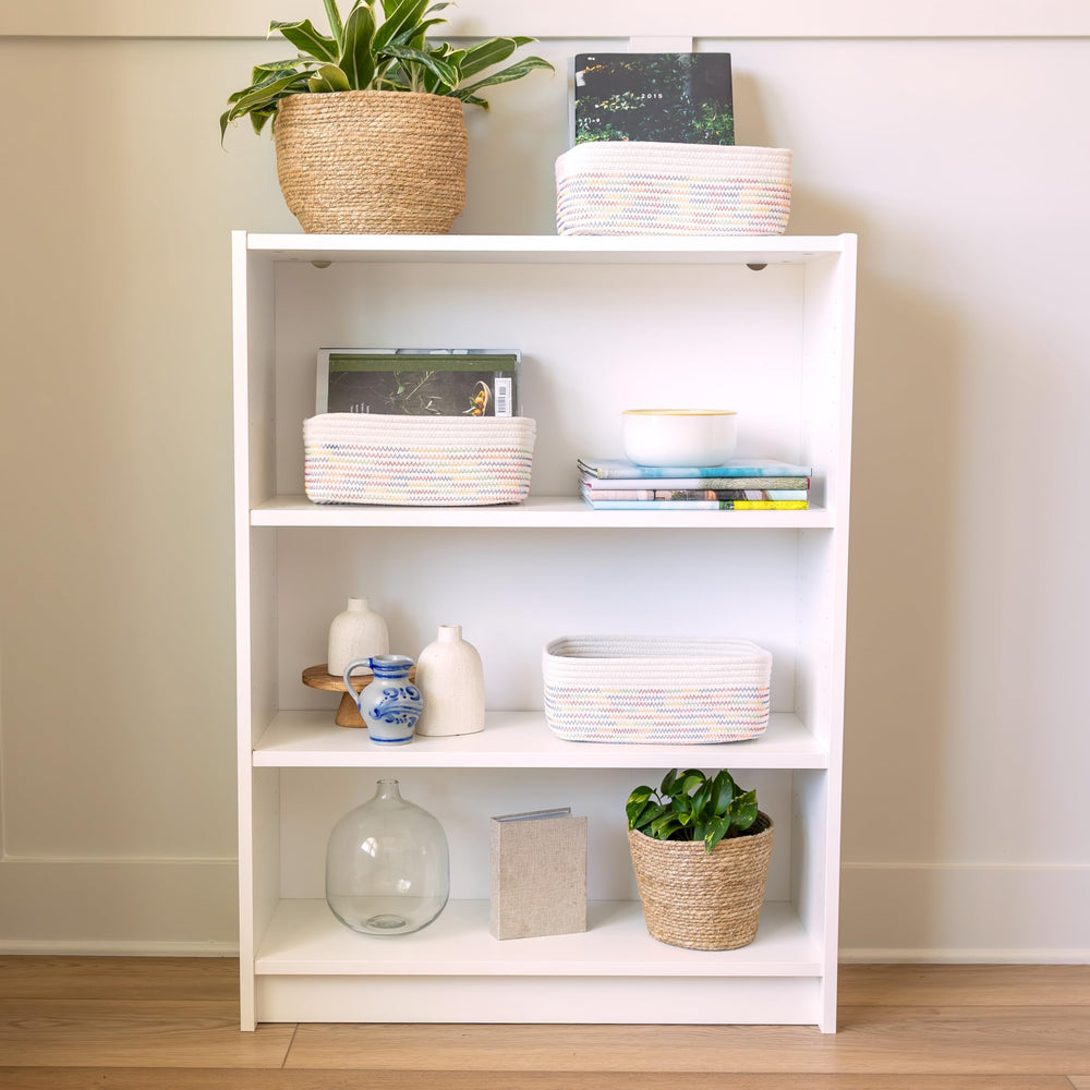 NaturalCozy rectangle basket nursery use keeps toys and blankets organized.