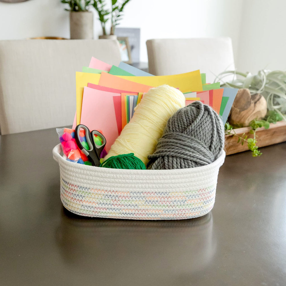 NaturalCozy Montessori display basket with woven design.
