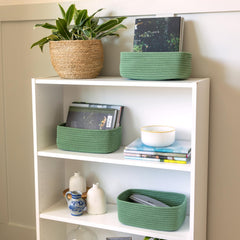 NaturalCozy basket on a shelf offering extra storage for baby items.