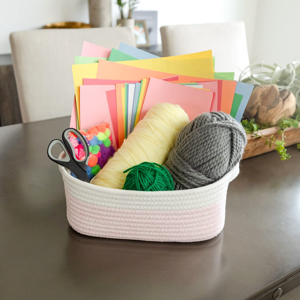 NaturalCozy tiny rectangle basket for cords, hair ties, or small trinkets.