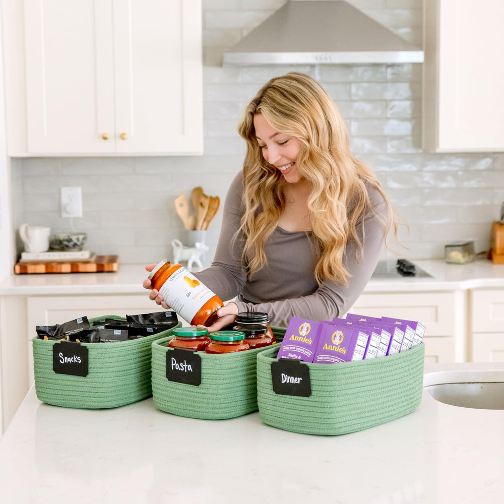 NaturalCozy rectangle storage basket nursery setup stores blankets and toys