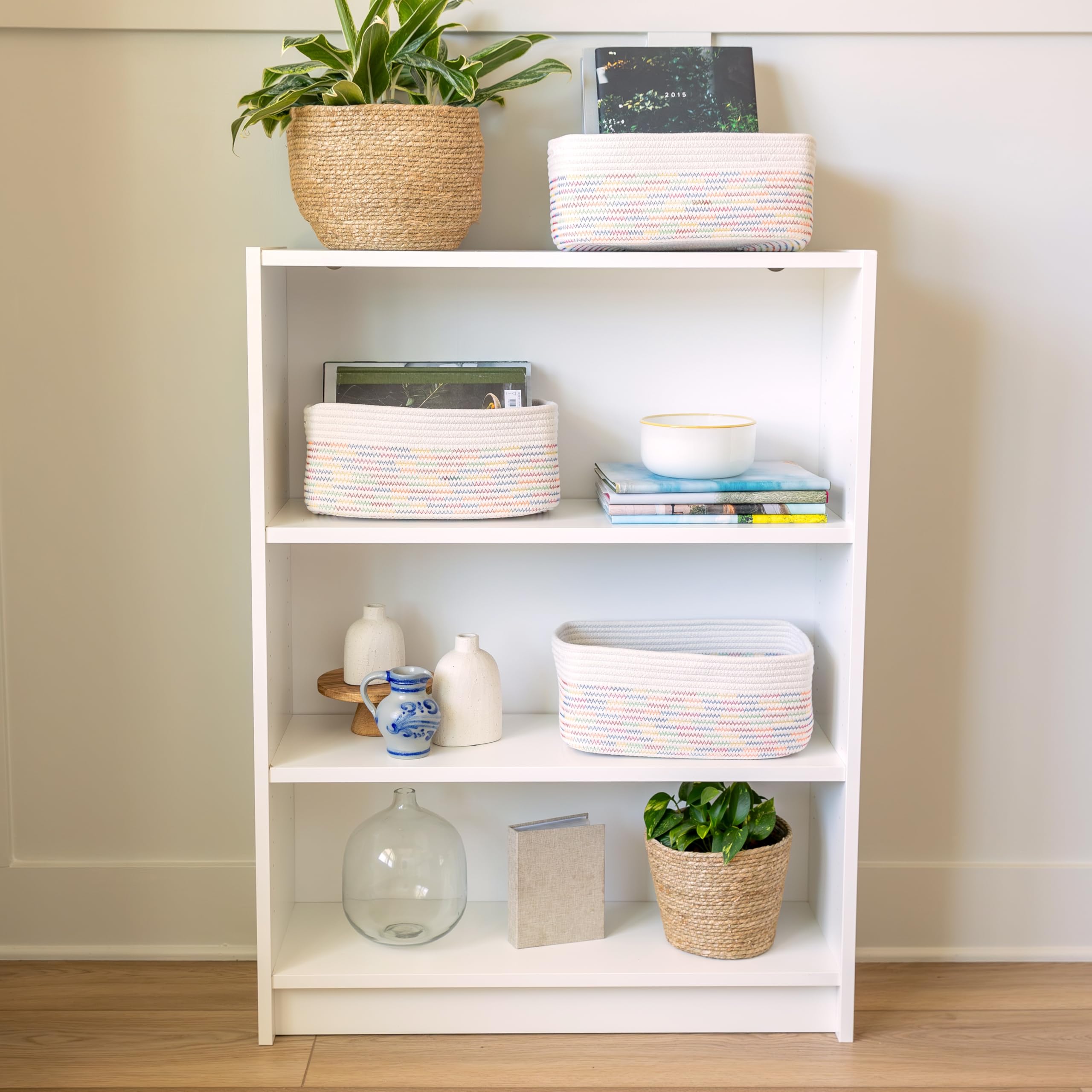 NaturalCozy shelf-decorative display for stylish organization.
