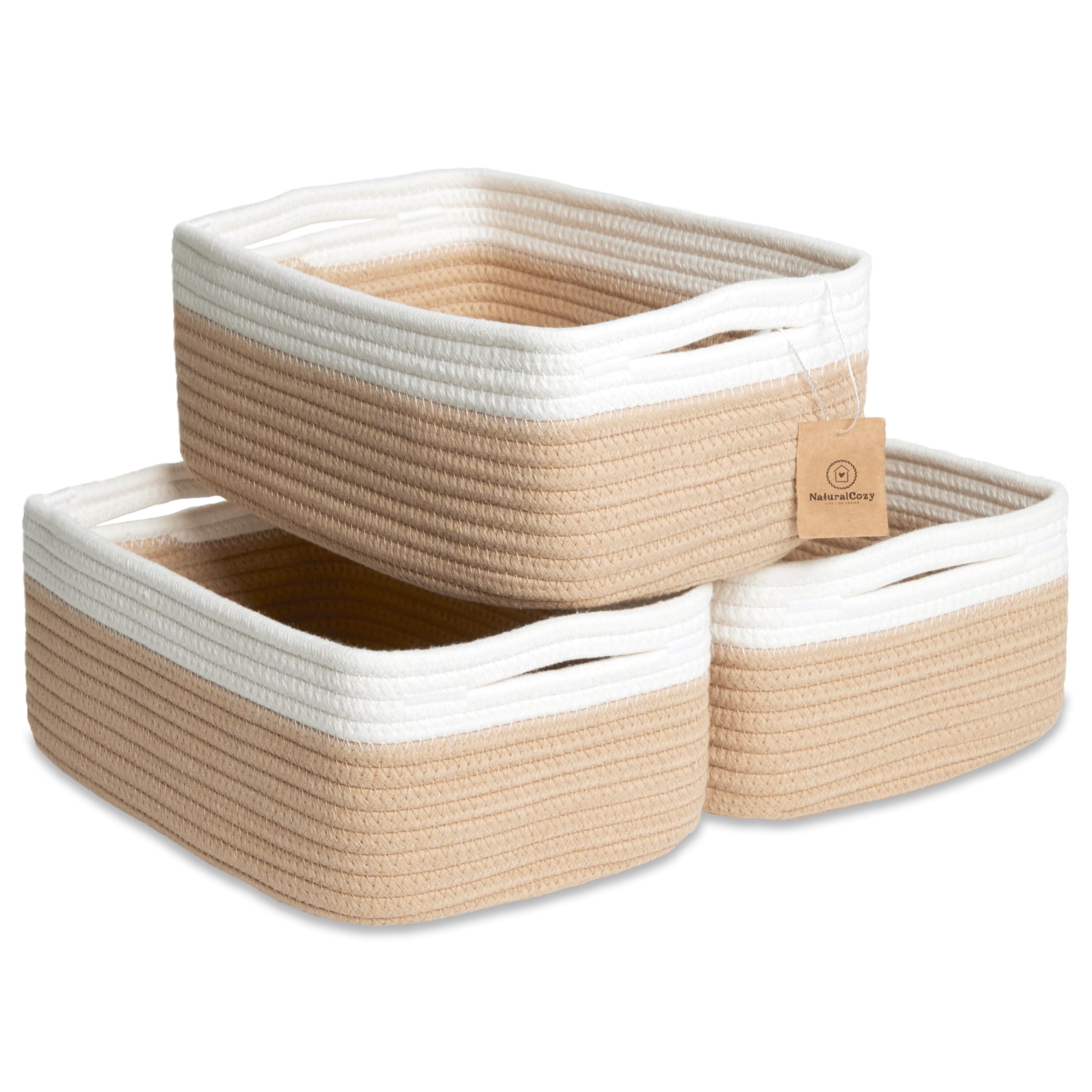 NaturalCozy storage basket with folding method for a crisp, structured look.