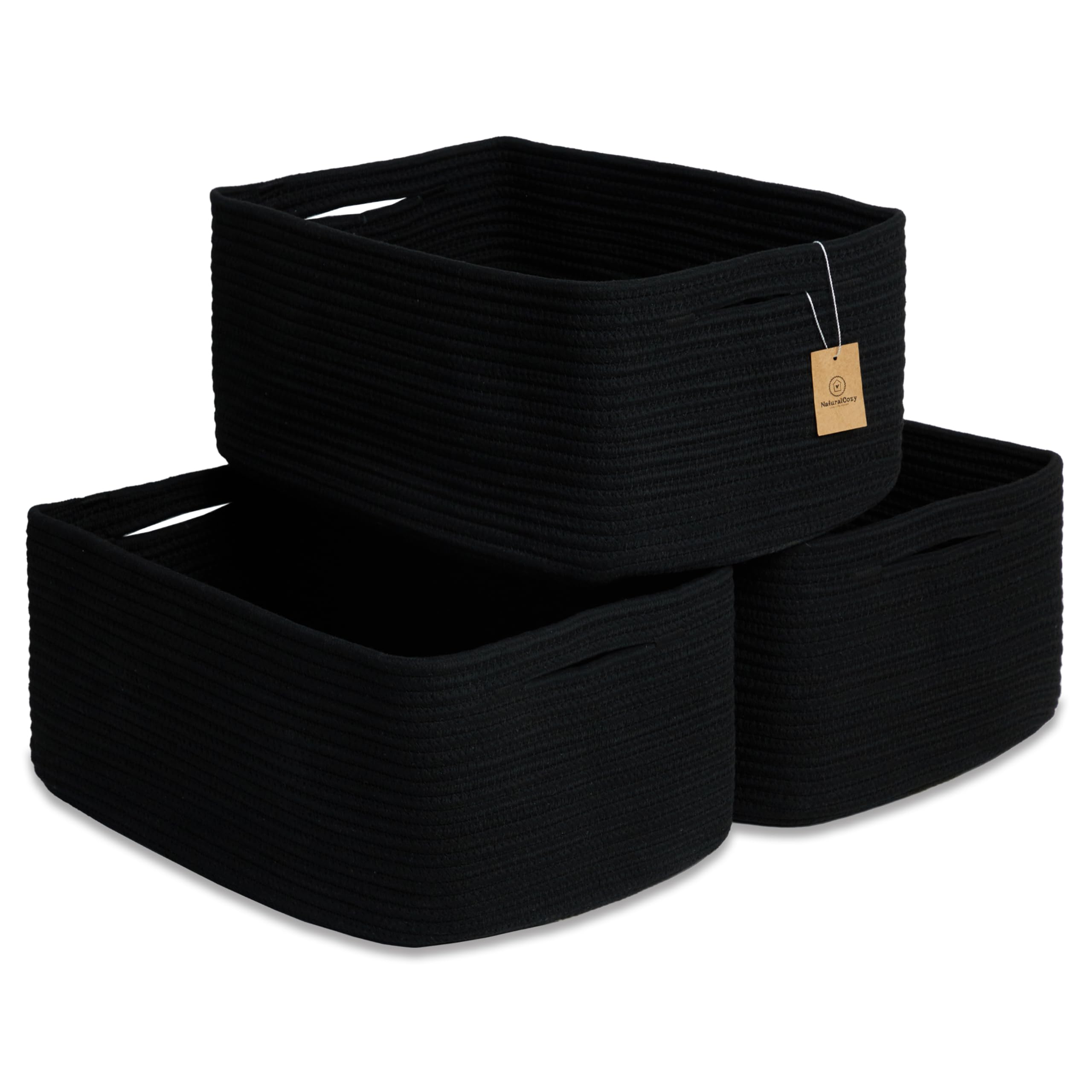 NaturalCozy storage basket rectangle shape keeps toys organized and accessible.