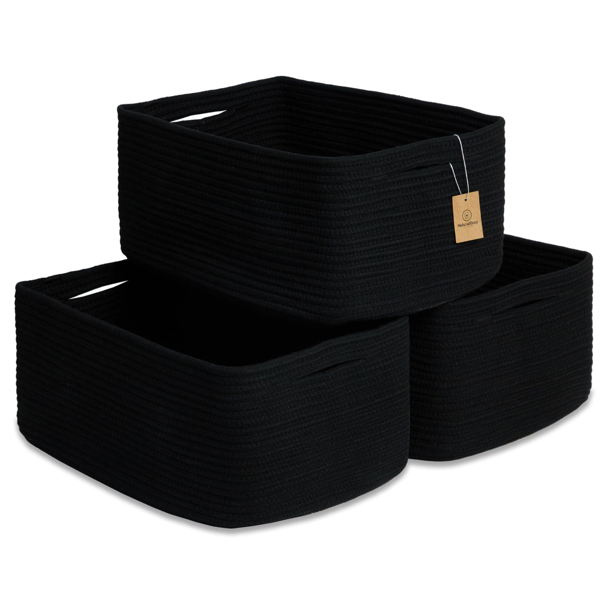 NaturalCozy storage basket rectangle shape keeps toys organized and accessible.