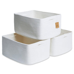 NaturalCozy storage basket in rectangle shape for toy organization on shelves