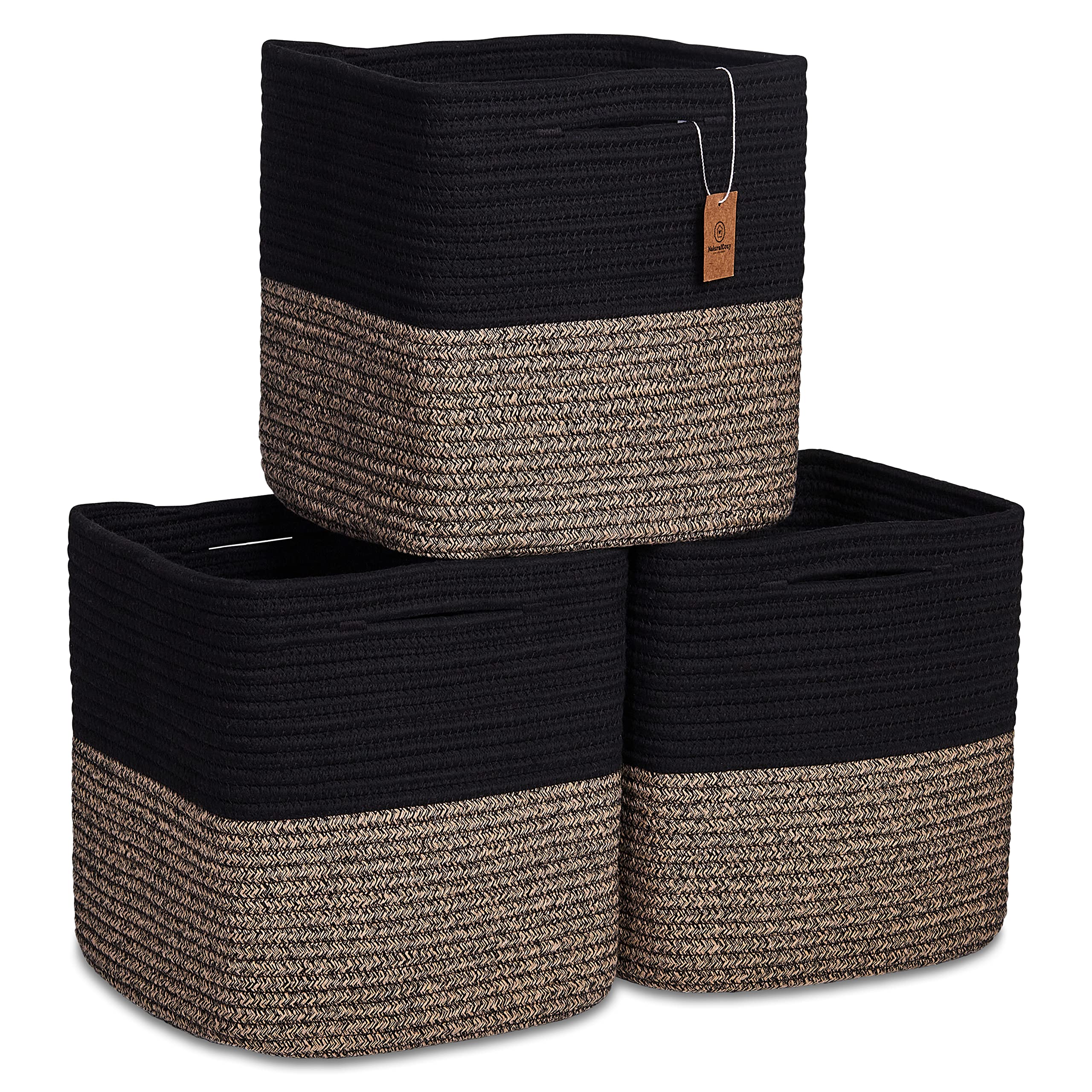 NaturalCozy storage cubes 11in folded design for quick, tidy organization