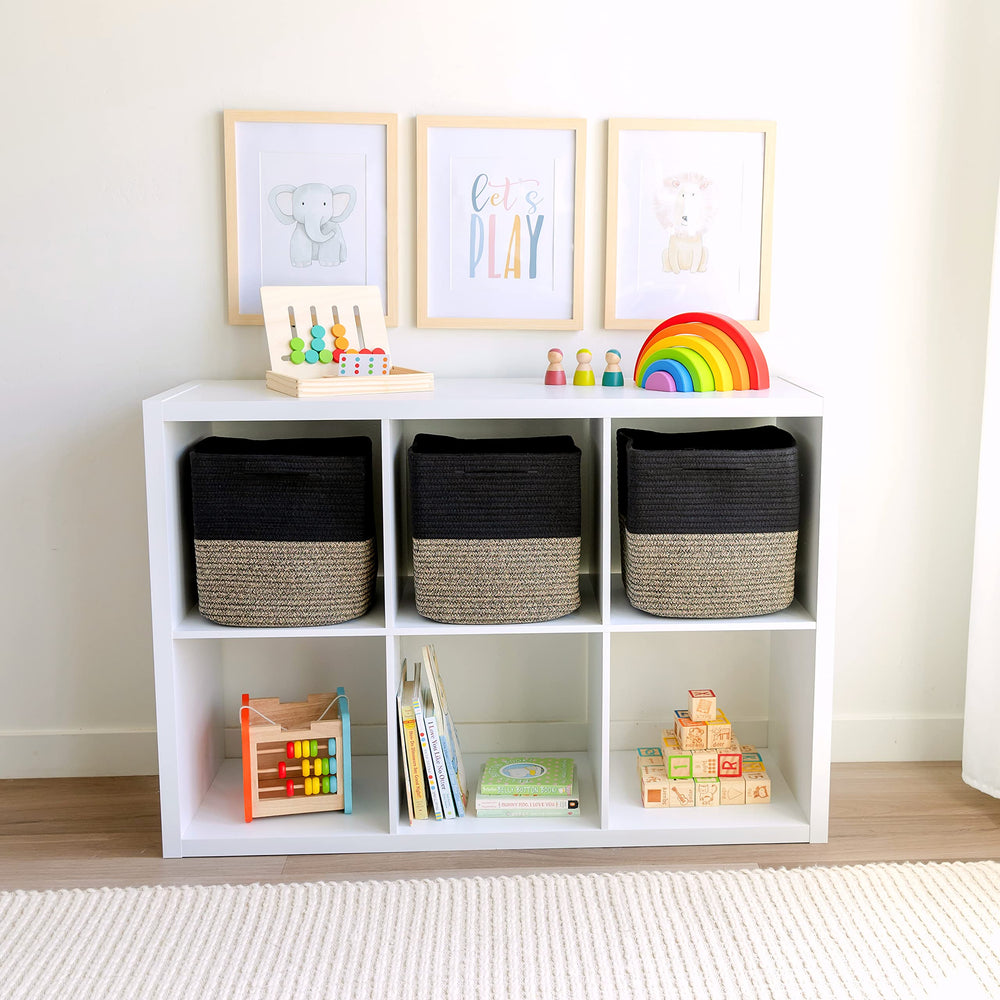 NaturalCozy 11in near-shelves setup keeps toys neatly contained