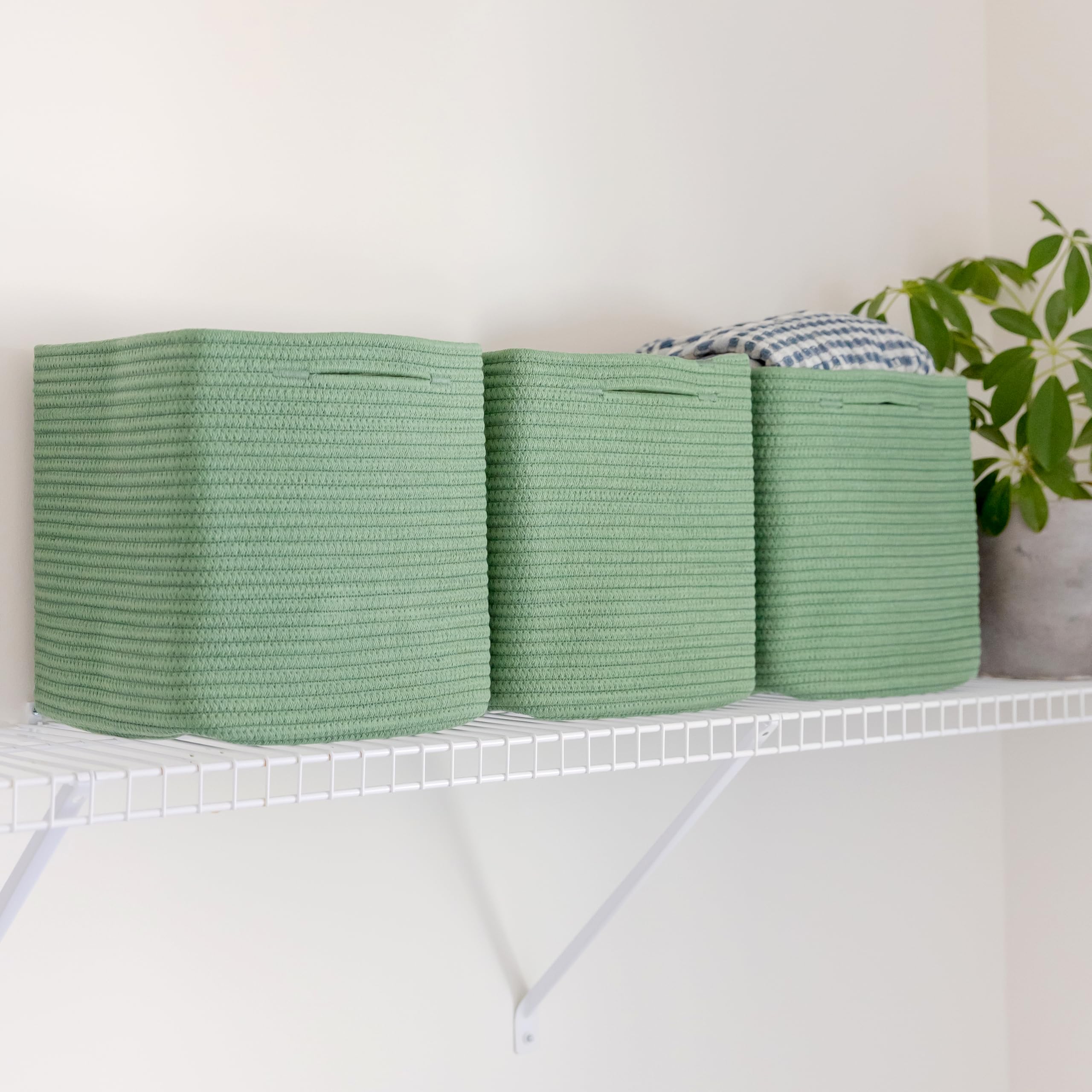 NaturalCozy 11x11x11 storage cubes reinforce with double stitching