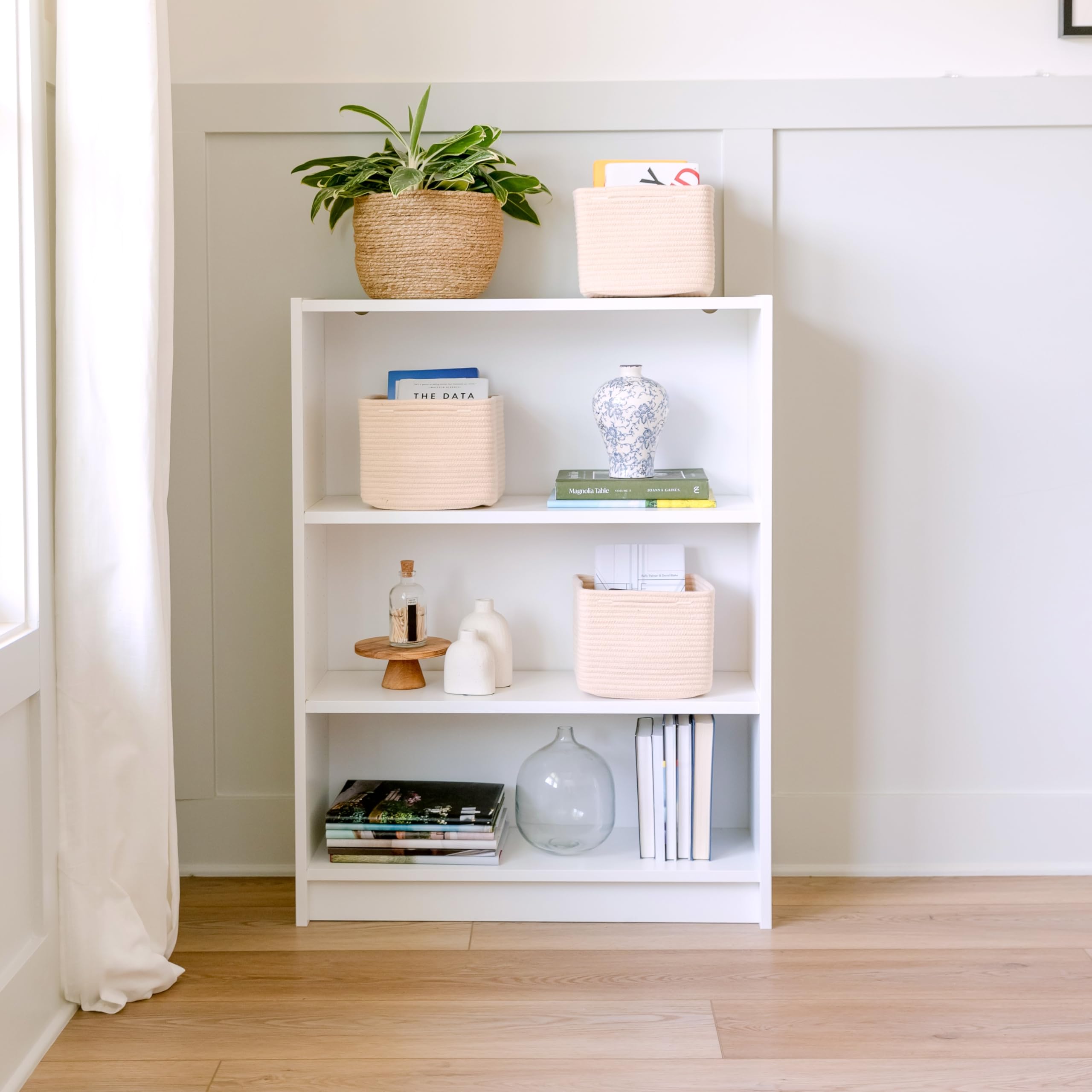 NaturalCozy pantry organization uses 28% more space than round bins
