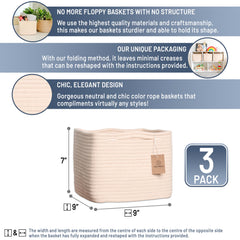 NaturalCozy 9x9x7 cube basket highlights sturdy cotton rope for durable storage