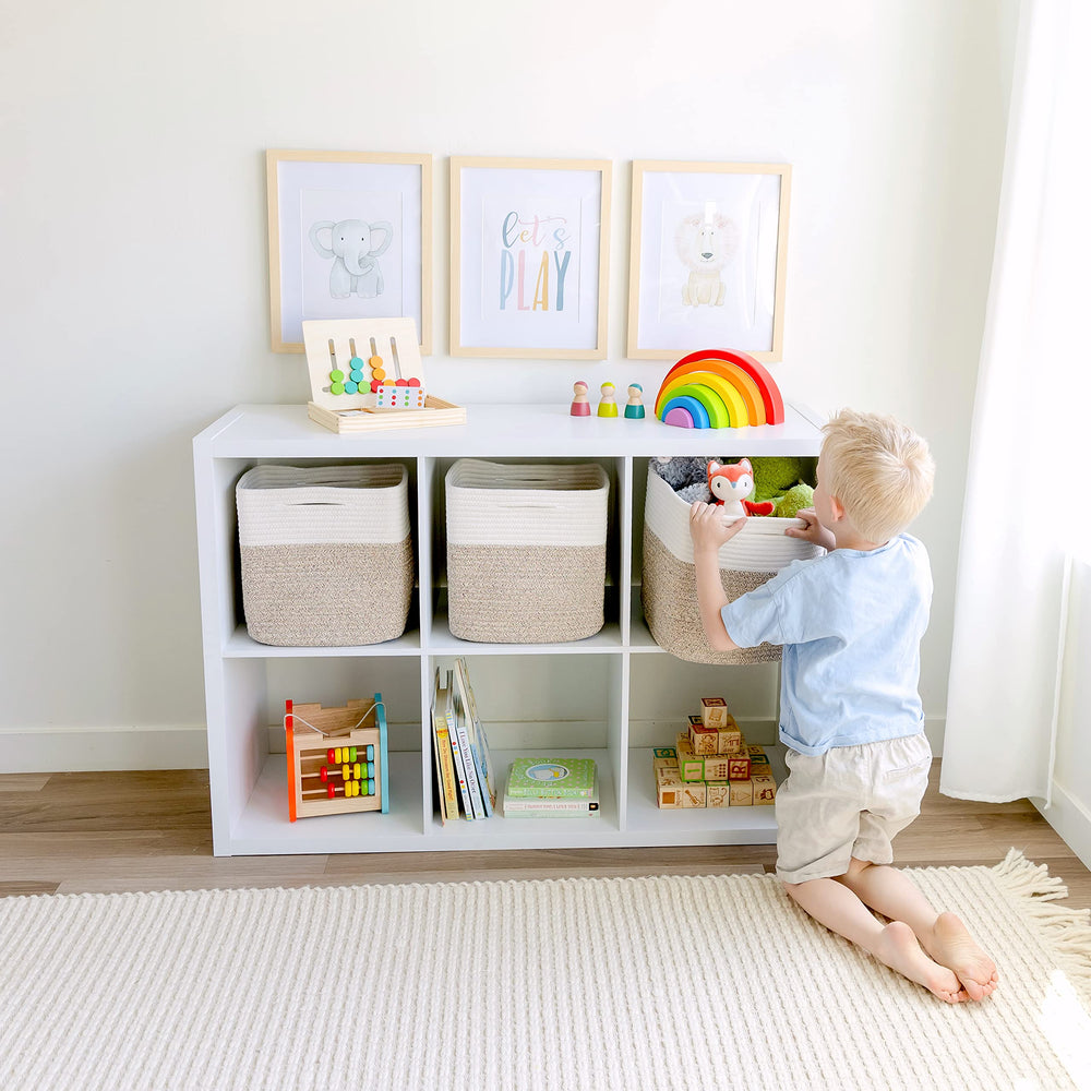 NaturalCozy Cotton rope material provides sturdy toy storage