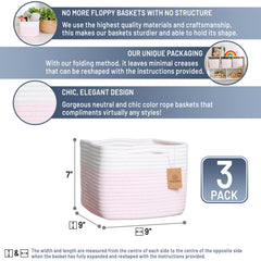 NaturalCozy storage cubes fabric texture close-up for premium cotton rope.