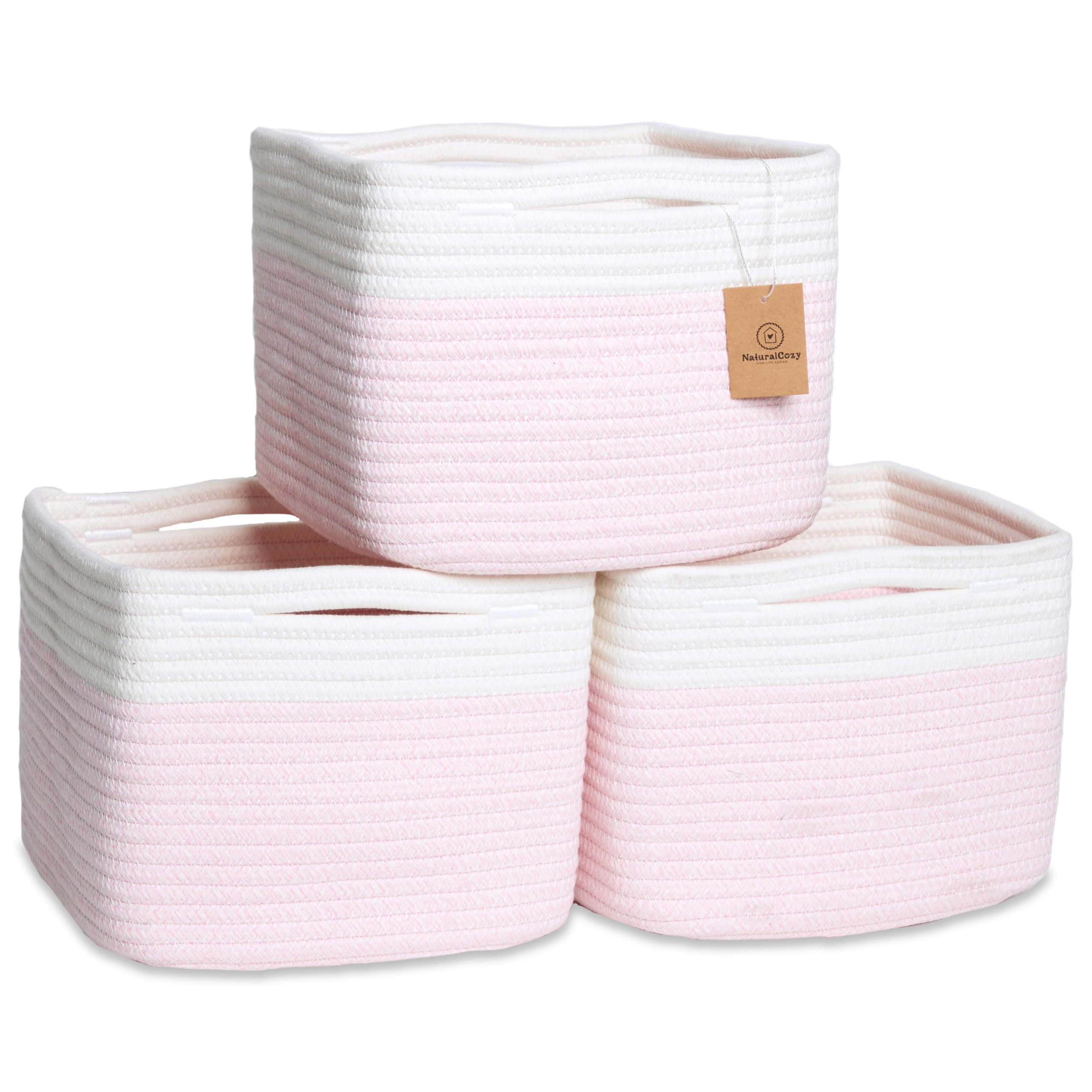 NaturalCozy storage cubes show folded-structure that keeps shape.