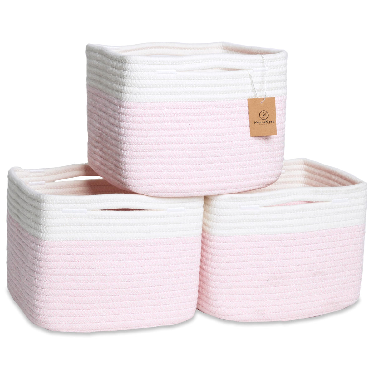 NaturalCozy storage cubes show folded-structure that keeps shape.