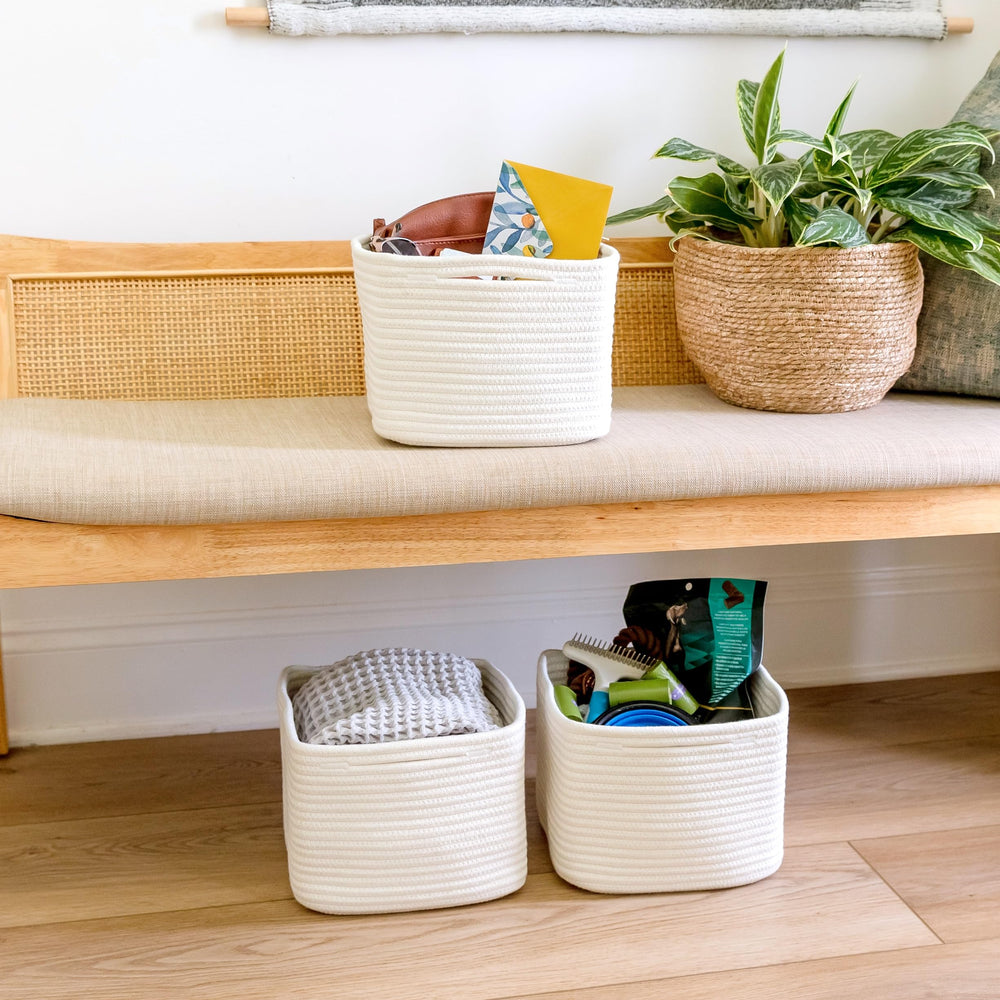 NaturalCozy storage cubes ready to gift packaging with leaf motif for gifting.