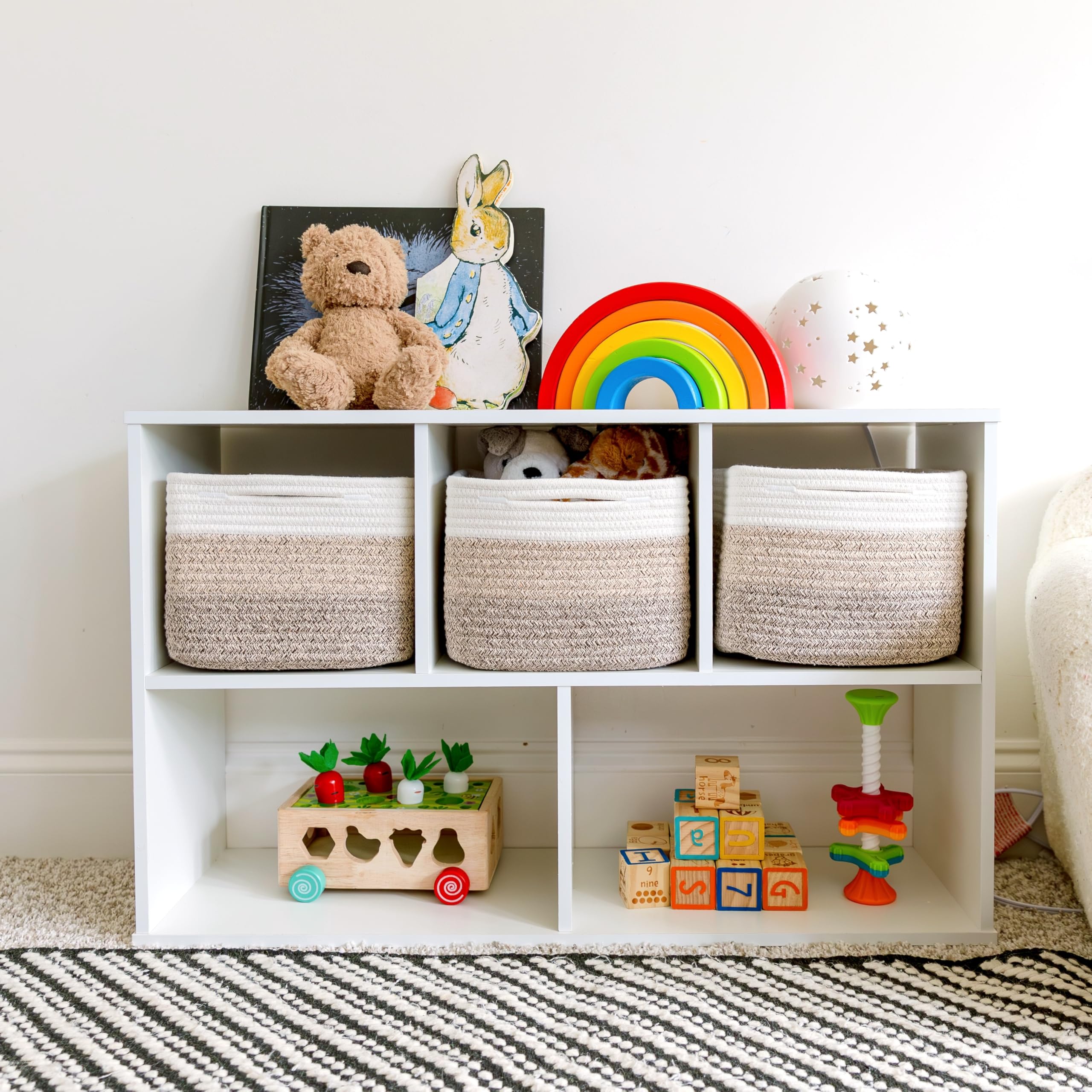 NaturalCozy storage cubes hidden handles detail enables easy lifting without visual disruption.