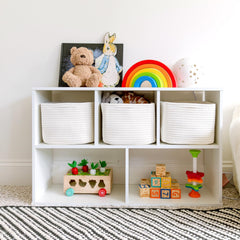 NaturalCozy storage cubes hidden-handles provide easy lifting and clean appearance.