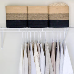 NaturalCozy storage cubes with hidden reinforced handles.