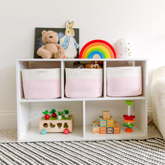 NaturalCozy storage cubes hidden handles highlight double-stitch durability.