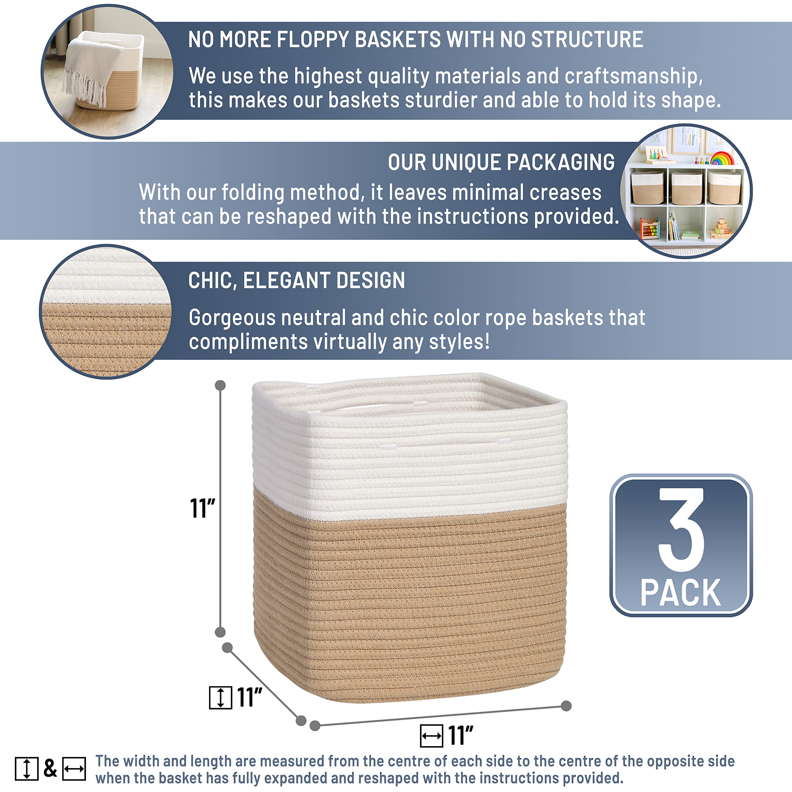 NaturalCozy 11-inch cubes maximize storage space for toys.