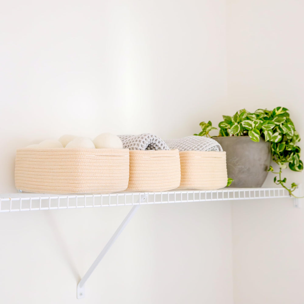NaturalCozy three-pack storage baskets perfect as stylish gift or organizer