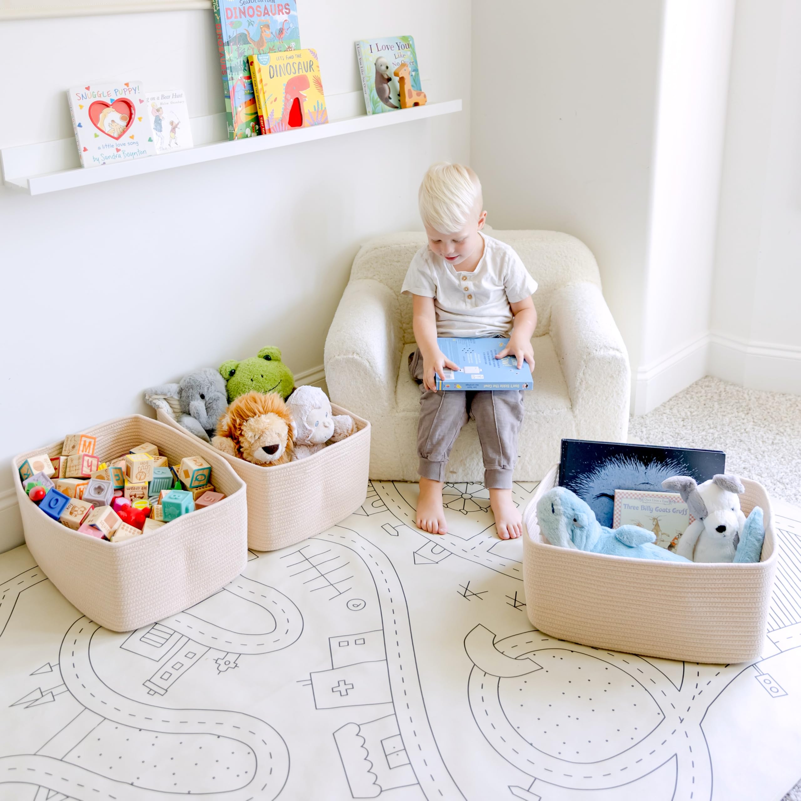 NaturalCozy toy storage basket organizing playroom essentials