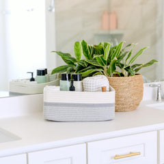NaturalCozy woven bins for cube shelves keep small toys neatly contained