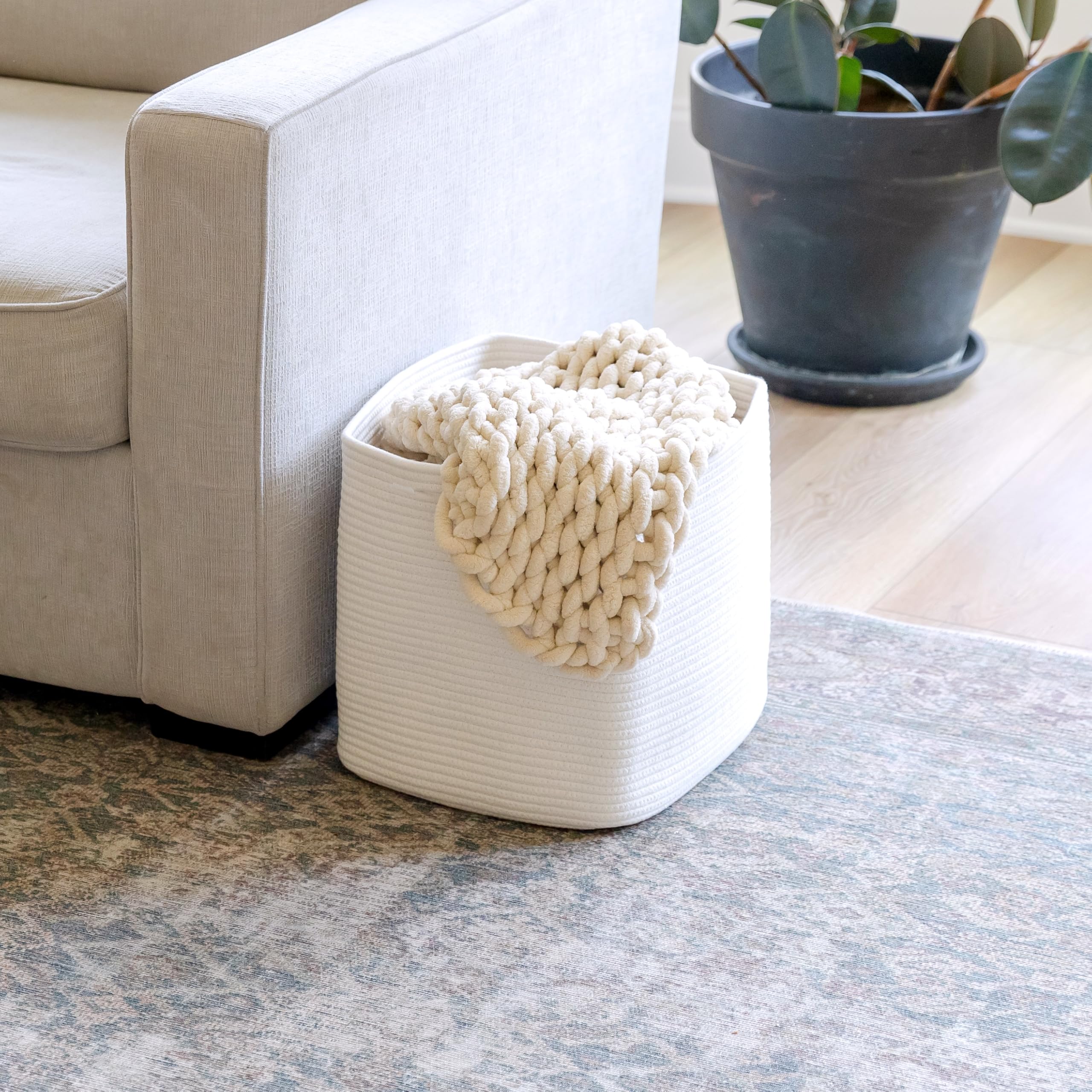 NaturalCozy toy-bin in nursery keeps small items neatly contained