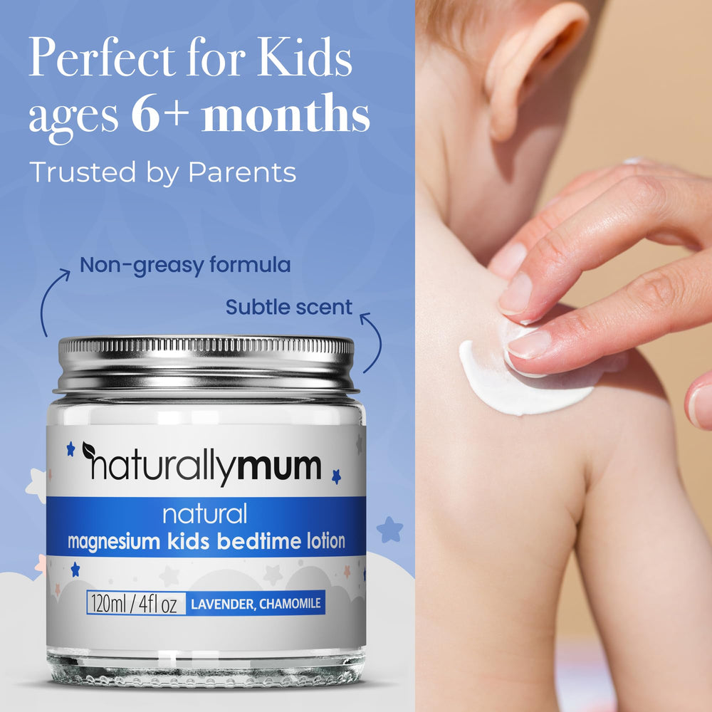 NaturallyMum magnesium lotion kids coconut oil nourishes skin.