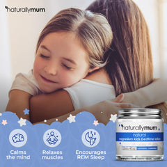 NaturallyMum magnesium lotion kids packaging highlights natural ingredients.