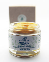 Nature of Brazil Vulva Balm packaging front highlights hormone-free formula for sensitive skin.