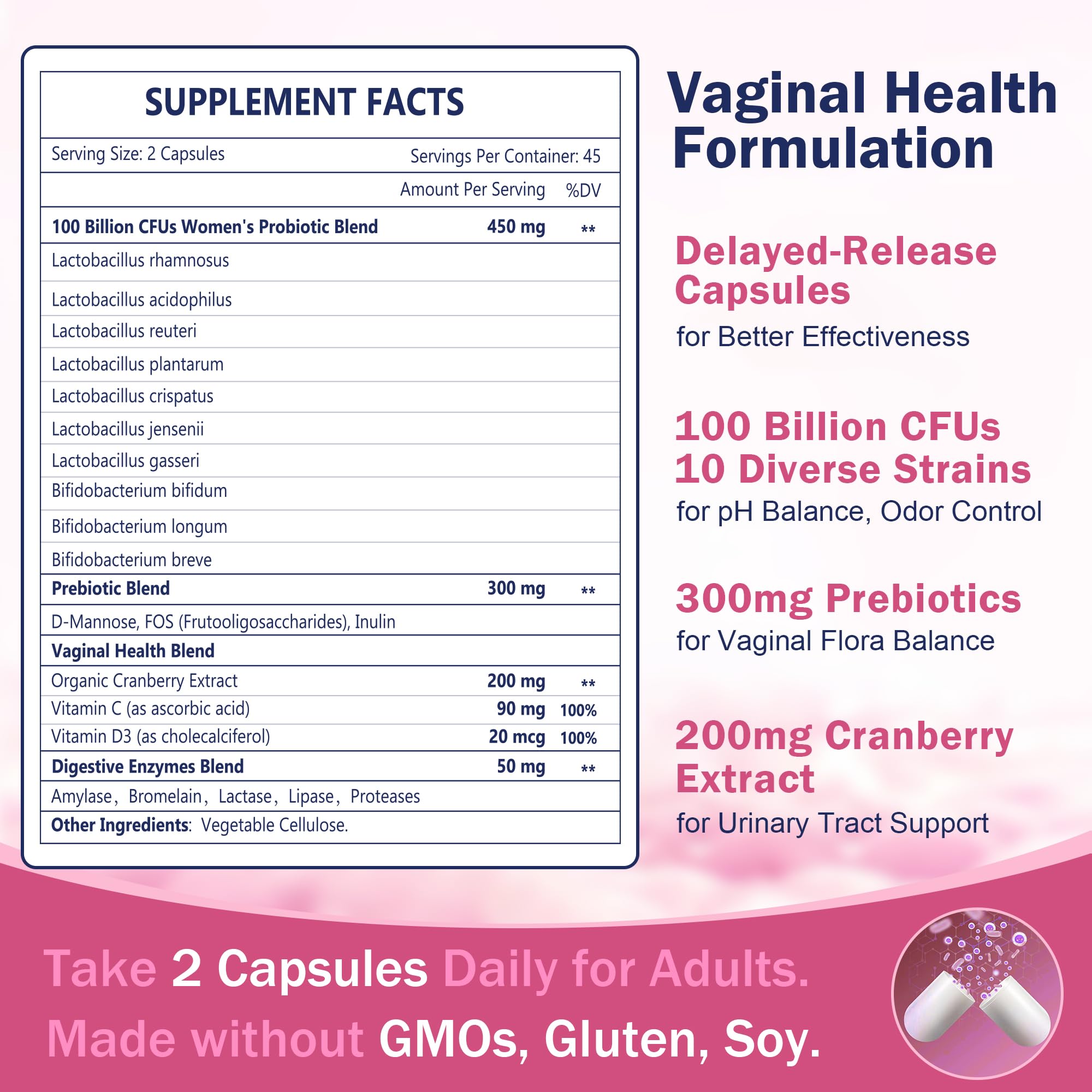 Nature Target enteric-coated capsules offer targeted release.