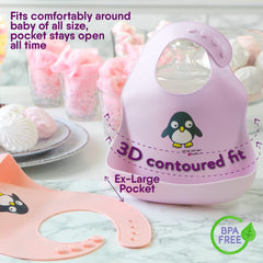 NatureBond silicone bibs are dishwasher safe for easy cleanup.