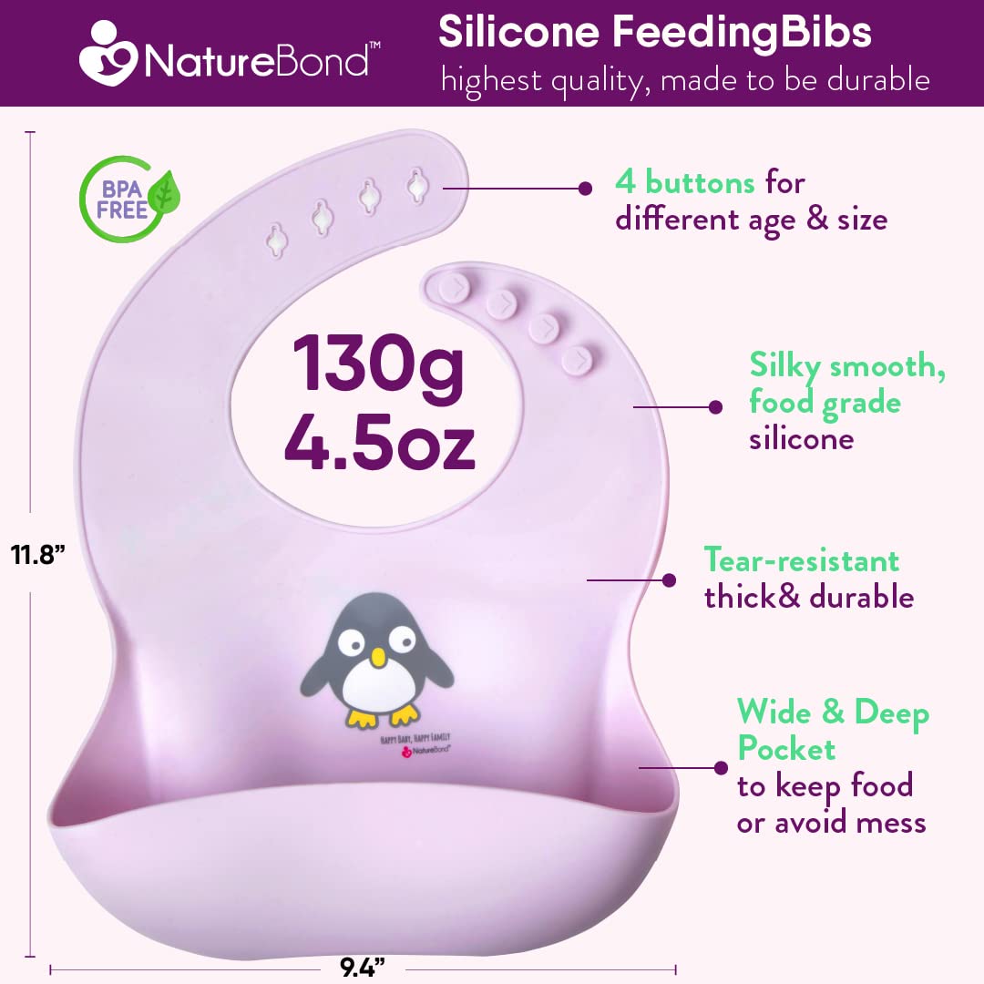 NatureBond bibs offer a wider catchment area to minimize spills.