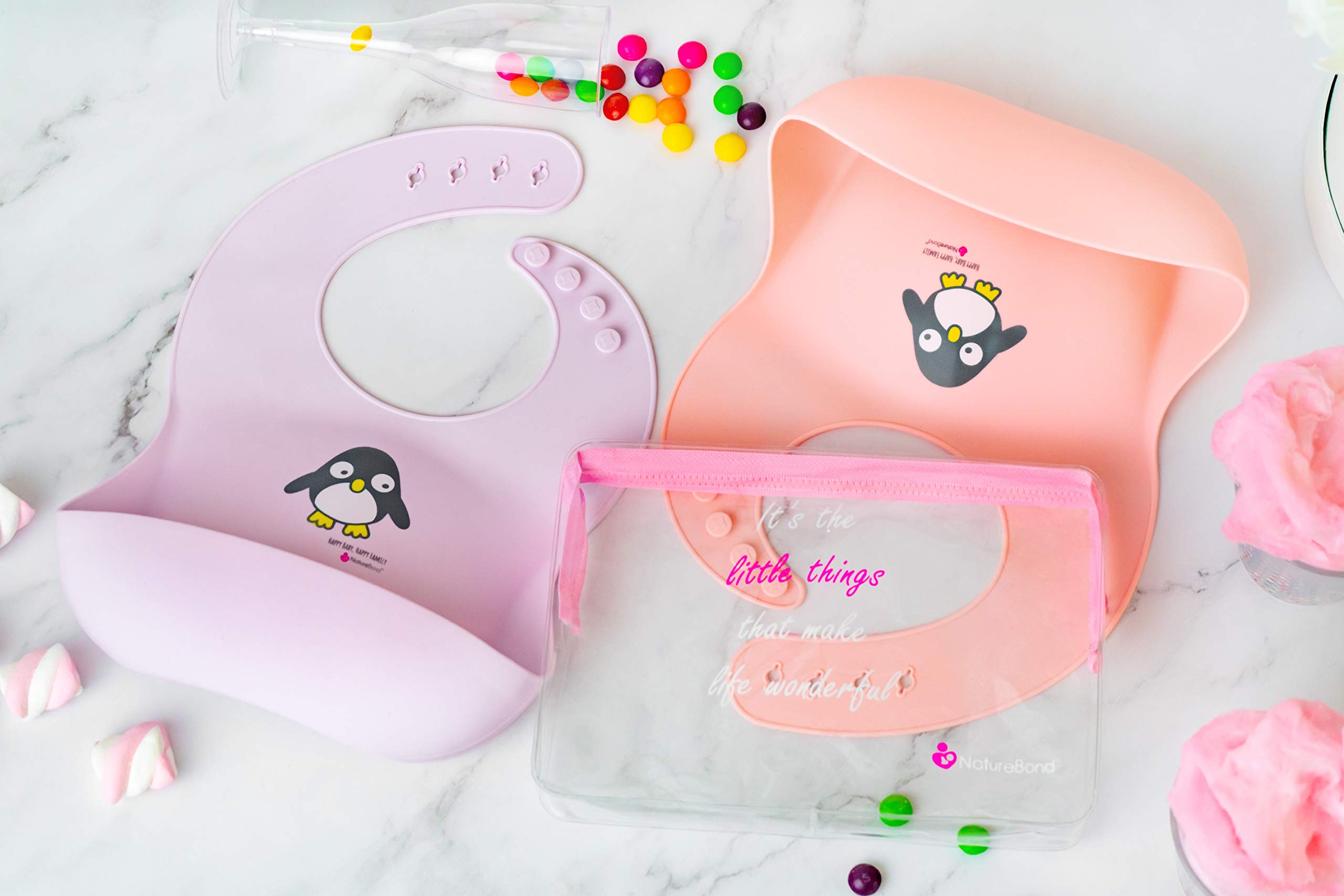 NatureBond easy-clean silicone bibs simplify daily mealtimes for families.