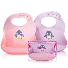 NatureBond waterproof baby bib with carry pouch keeps meals mess-free on the go.