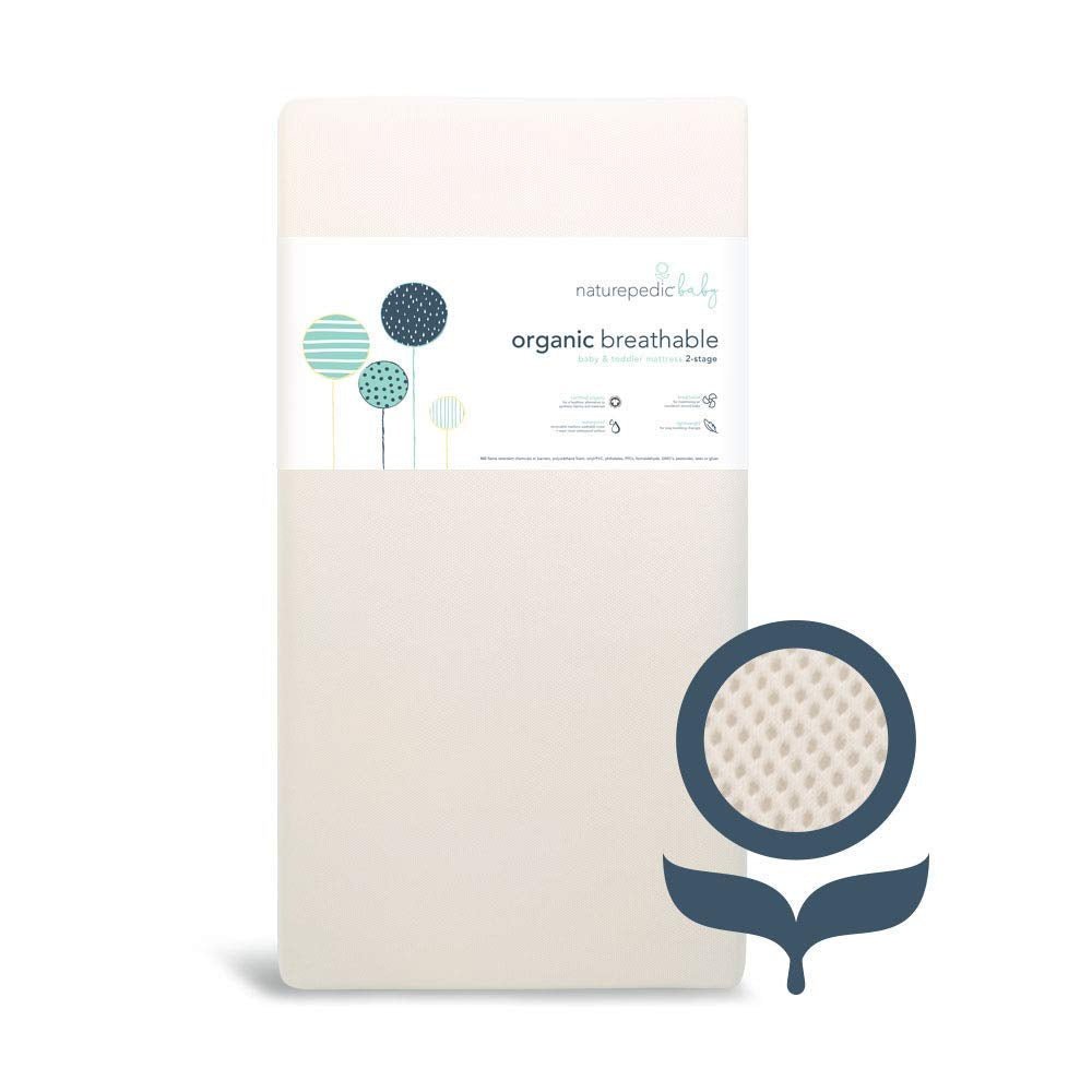 Naturepedic crib mattress lightweight core for easy handling.