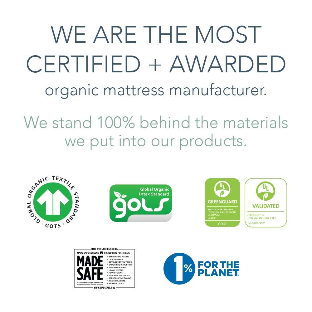 Naturepedic low-emissions certifications reassure a healthy sleep environment.