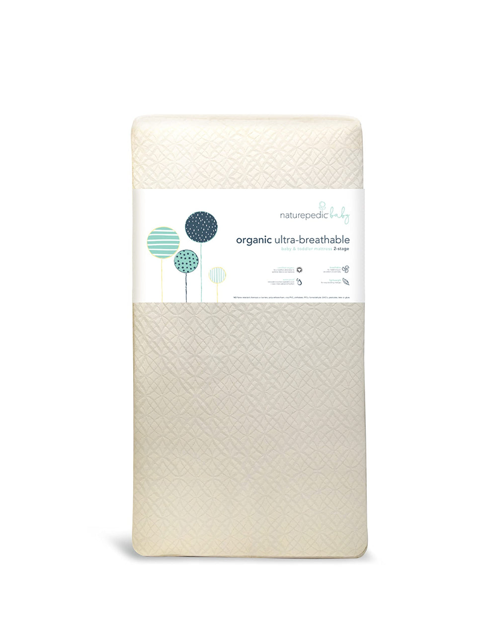 Naturepedic Organic 2-Stage crib mattress infant side supports newborn sleep with firm, reliable comfort