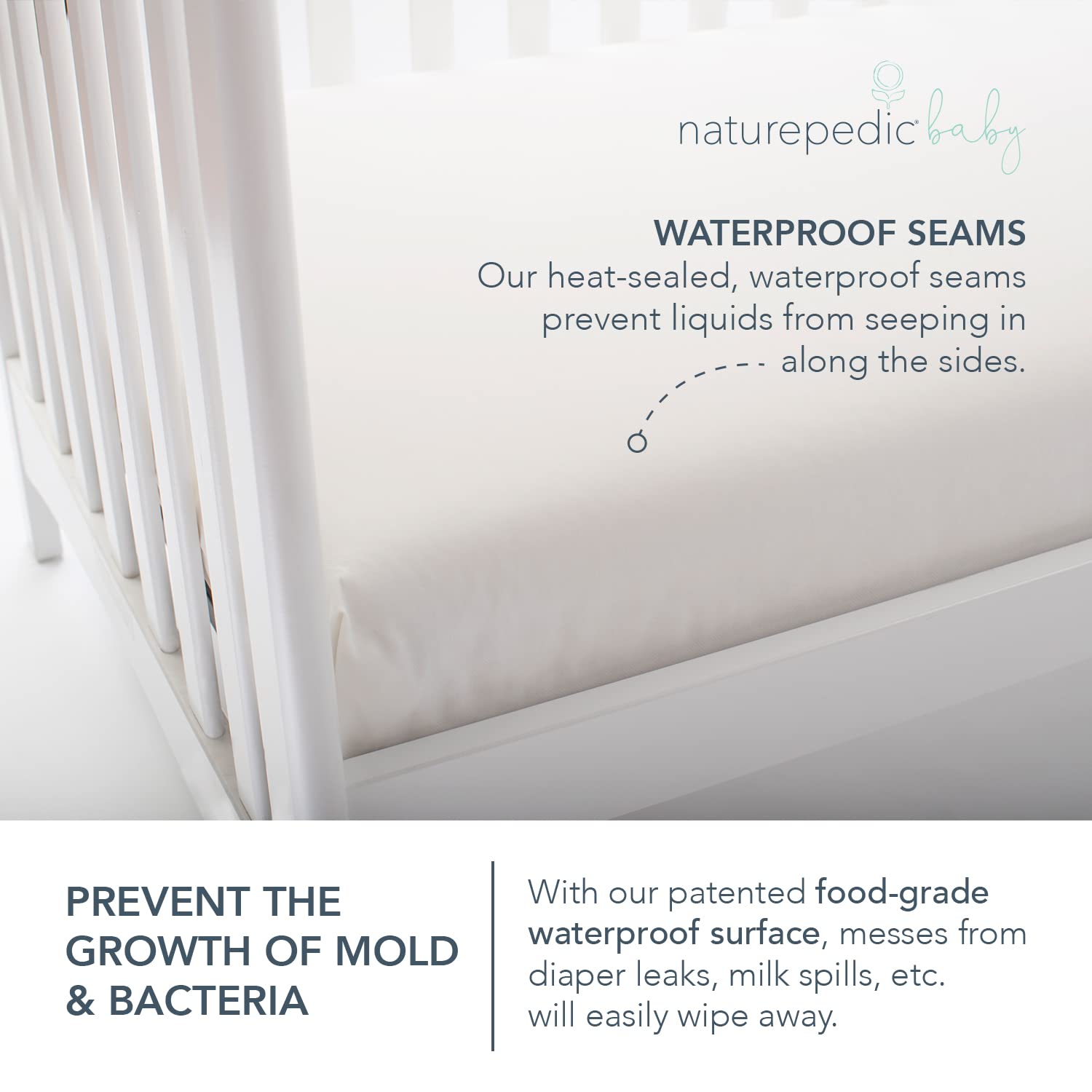 Naturepedic standard crib fit dimensions ensure snug compatibility